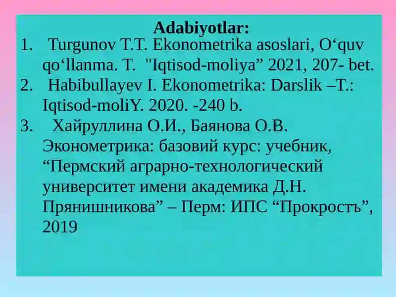 AMALIYOTDA JUFT KORRELYATSION-REGRESSION 3