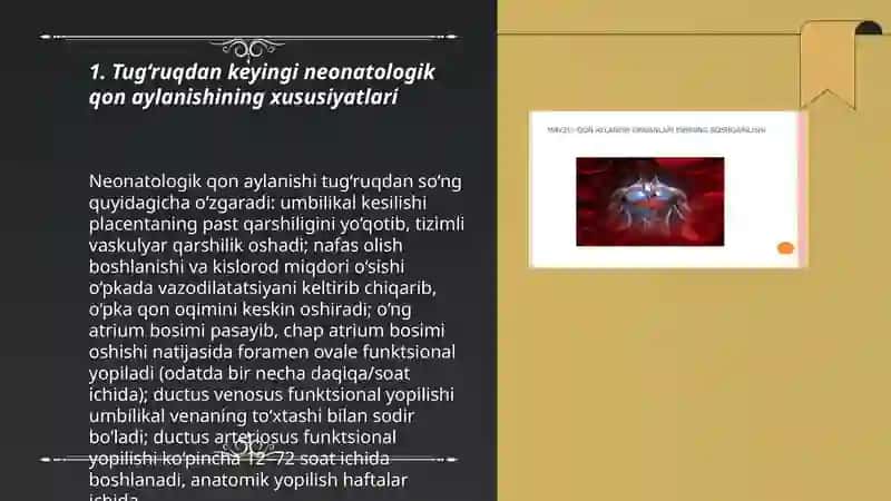 Qon aynalish tizmning yosh xususiyati va gegenyasi 3