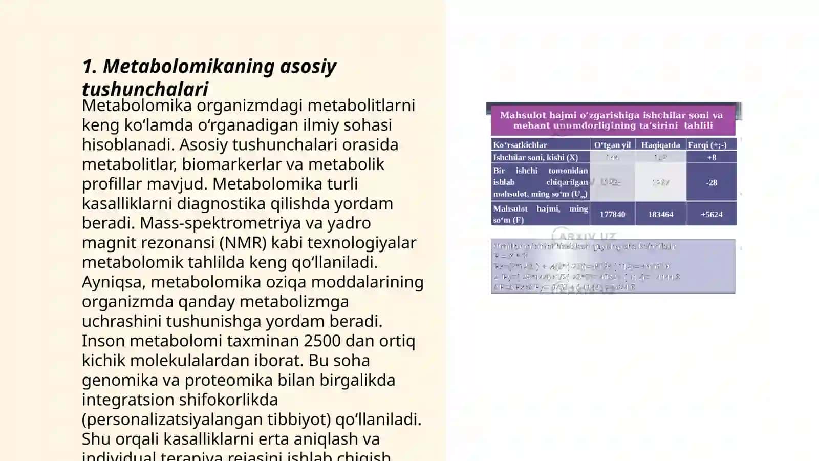 Metabolomika fanining asoslari 3