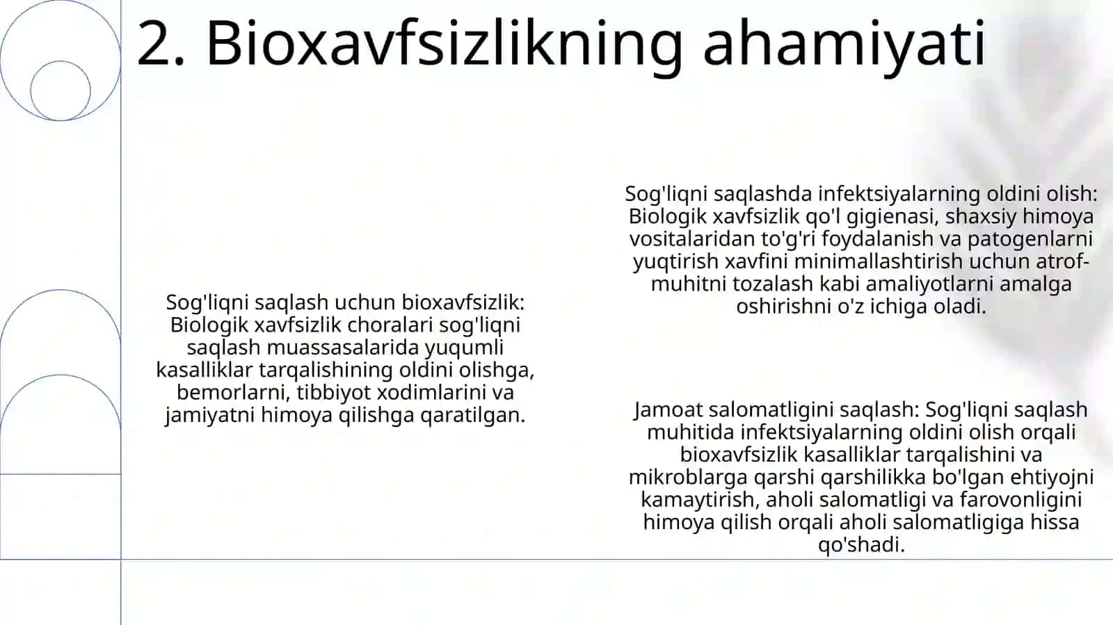 Inson SogʻLigini Saqlashda Bioxavfsizlikni Ta'Minlash 3