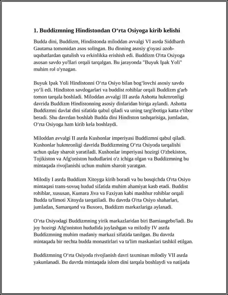 Buddizmning Hindistondan Oʻrta Osiyoga kirib kelishi 3