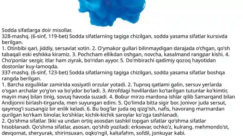 Pdf mustaqil ish, sifat mavzusi to'liq 3