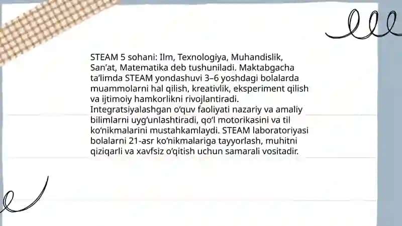 Maktabgacha taʼlimda STEAM laboratoriyasi 3