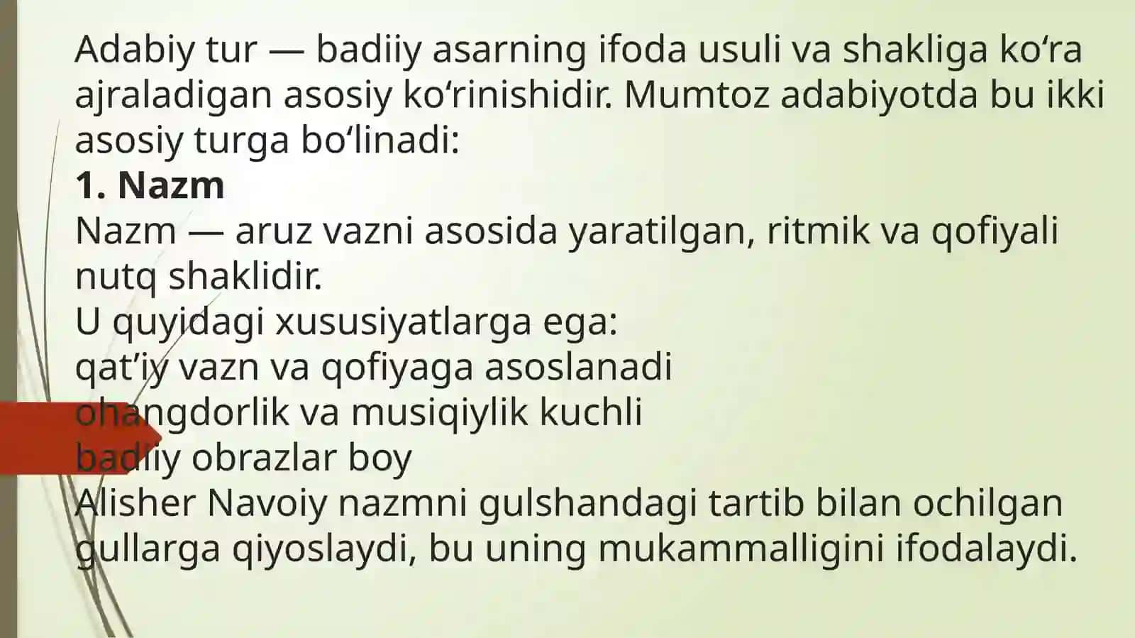 Mumtoz adabiyotda adabiy tur va she'riy navlar 3