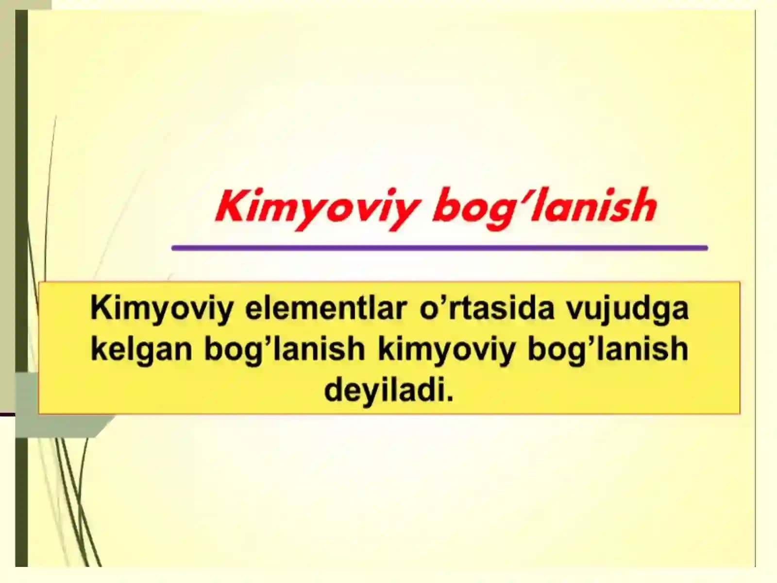 Kimyo kimyoviy bogʻlanish 3
