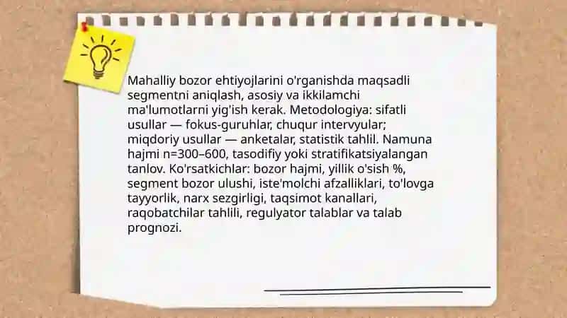 Mahalliy bozor uchun yangi mahsulot ishlab chiqarish va uning iqtisodiy samaradorligi 3