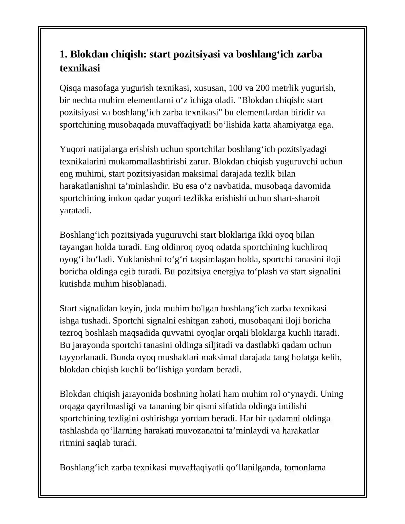 QISQA MASOFAGA YUGIRISH TEXNIKASI 3