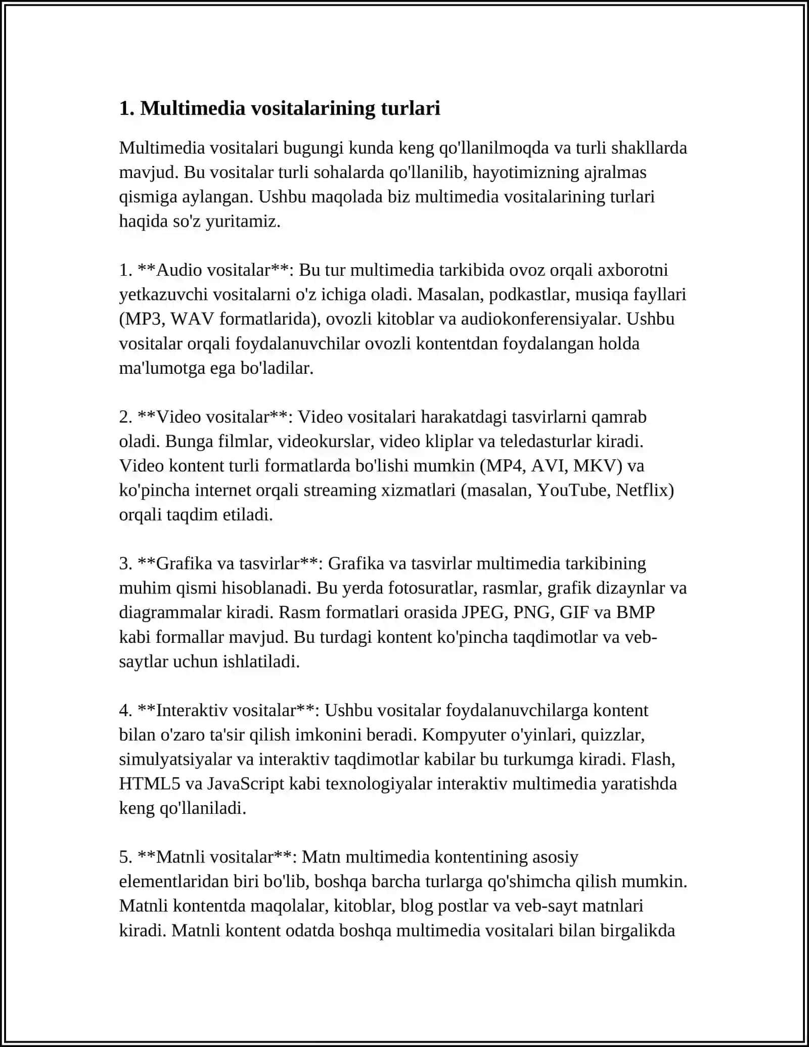 MULTIMEDIA VOSITALARI VA ULARDAN FOYDALANISH ASOSLARI 3