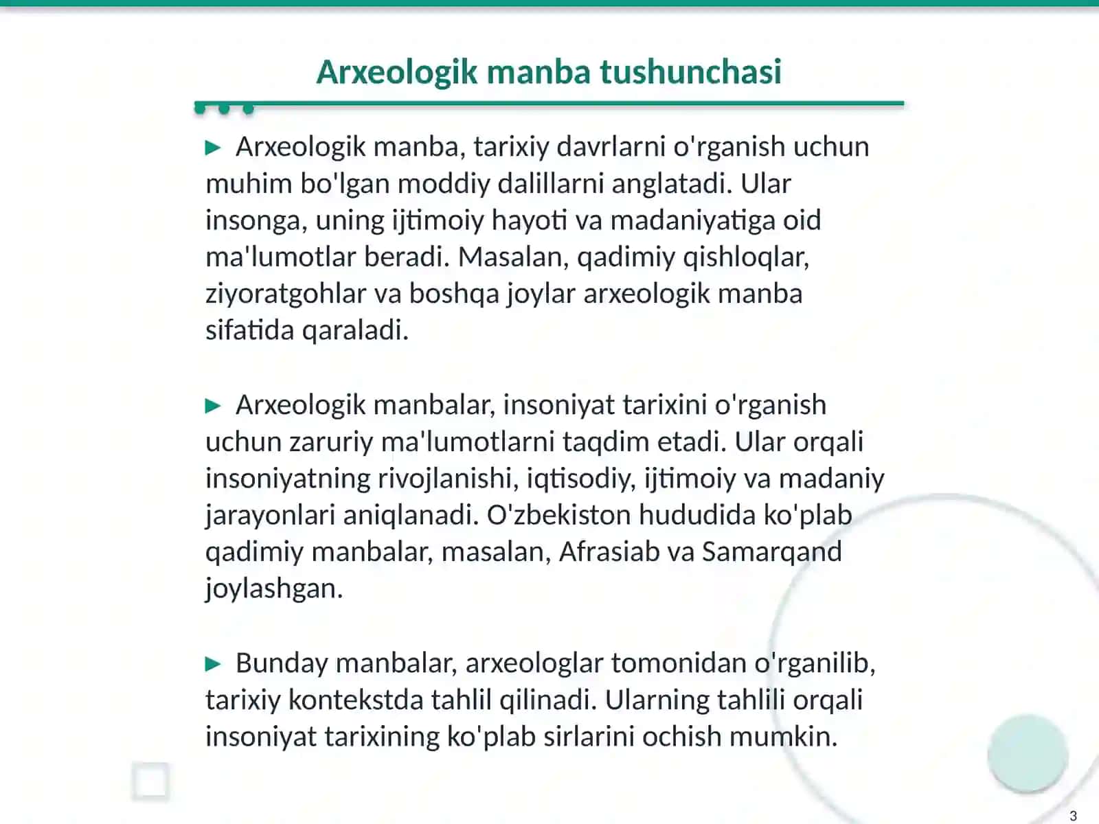 Arxeologik manba va uning turlari 3