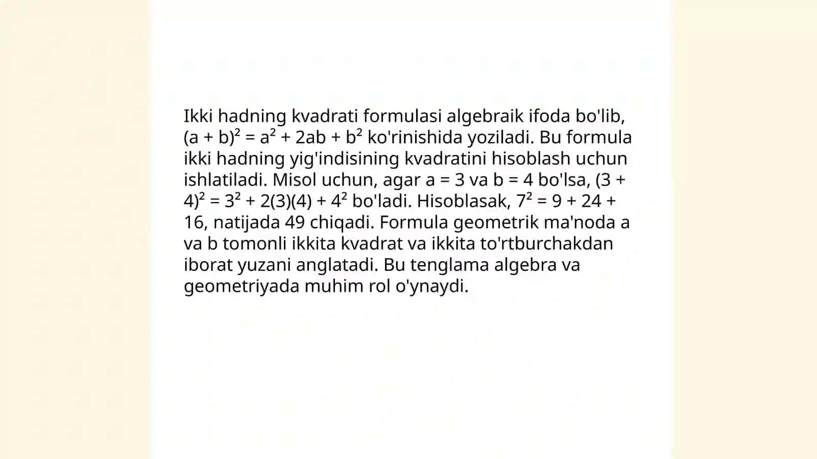Qisqa koʻpaytirish formulalari 3