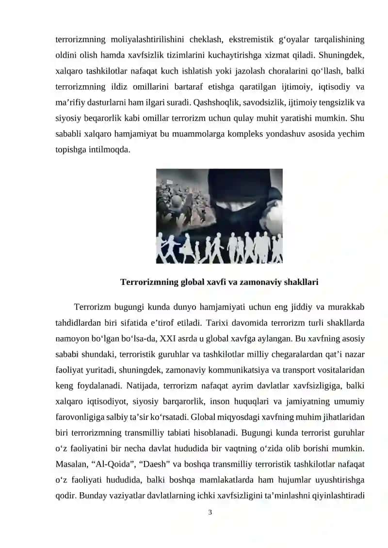 Xalqaro tashkilotlarni terrorizmga qarshi  kurashishning ahamiyati 3