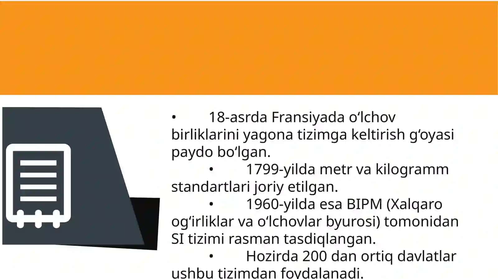 Xalqaro o‘lchov birliklar tizimi (SI tizimi) 3