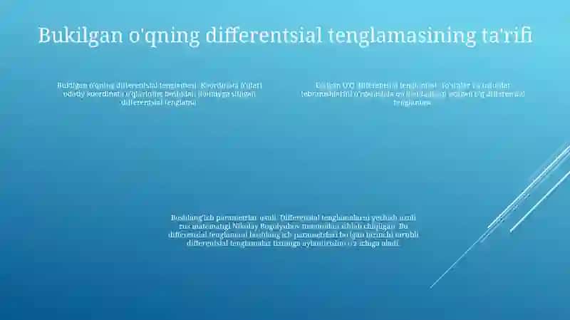 Egilgan O'Q Differentsial Tenglamasi.Boshlang'Ich Parametrlar Usuli 3