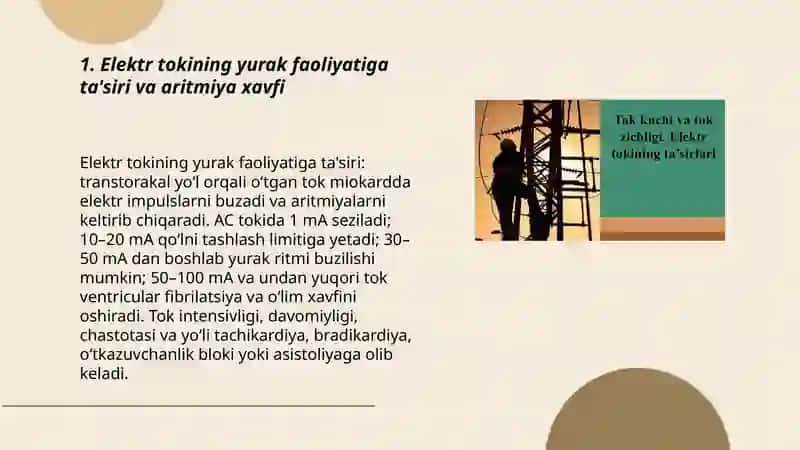 Elektr tokining organizmga taʼsiri 3