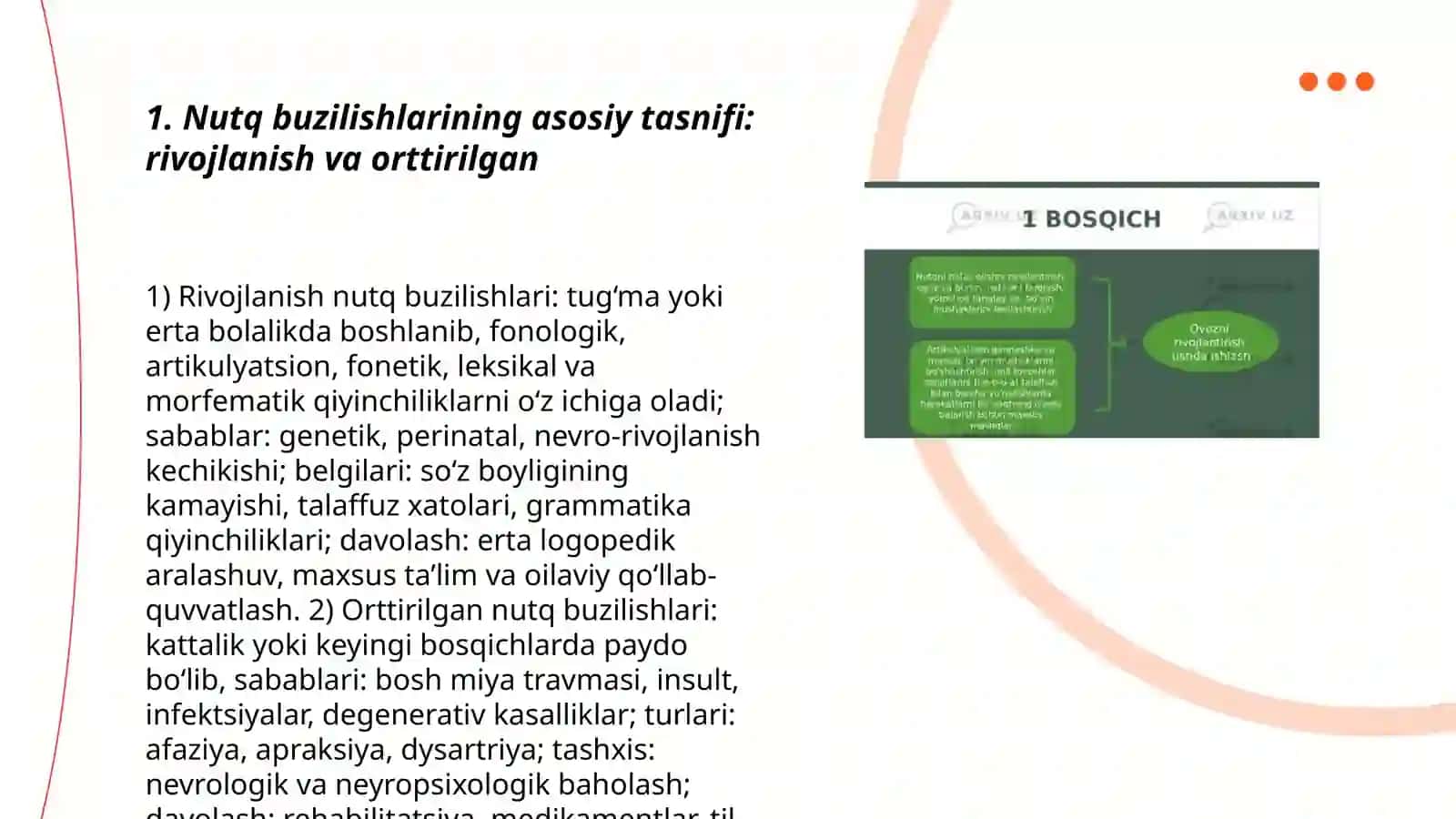 Nutq buzilishlarini tasniflash 3
