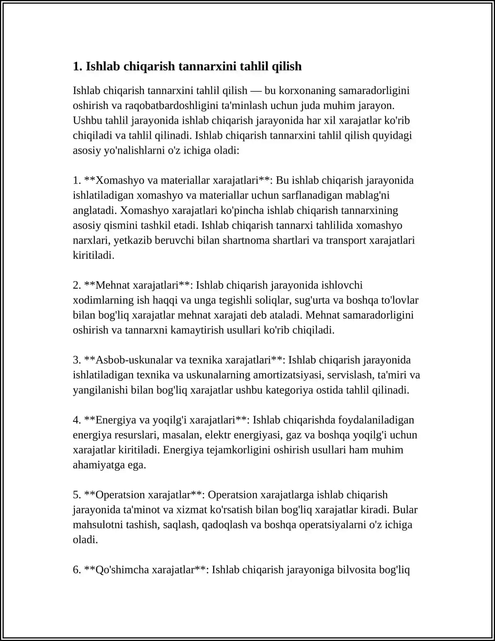 ISHLAB CHIQARISH TANNARXINI TAHLIL QILISH 3