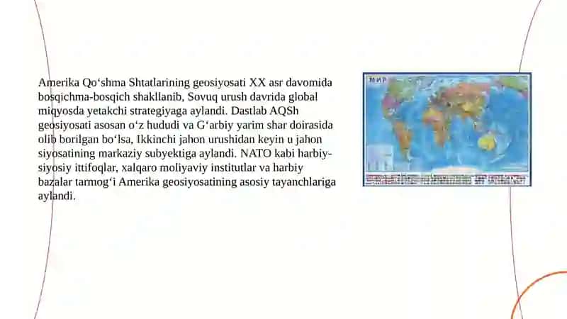 Amerika geosiyosati asoslari rivojlanishining yangi davri 3