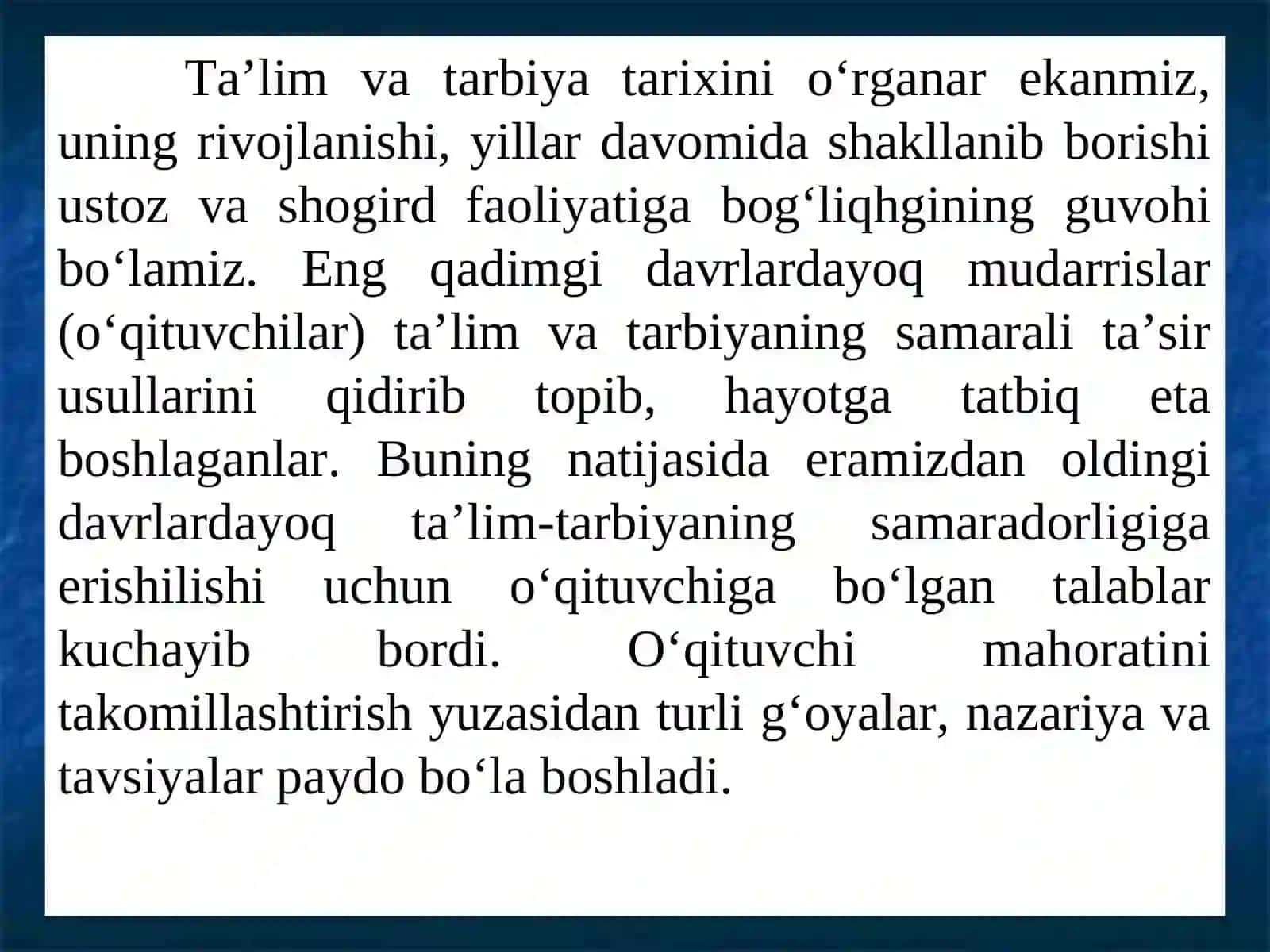 Pedagoglik kasbi va faoliyati mazmuni 3