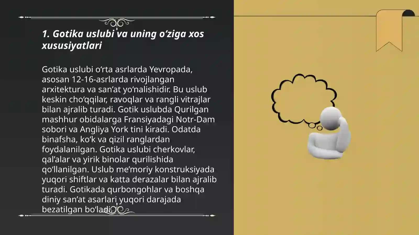 O'rta asrlarda Vizantiya madaniyati. Gotika arxitekturasi 3