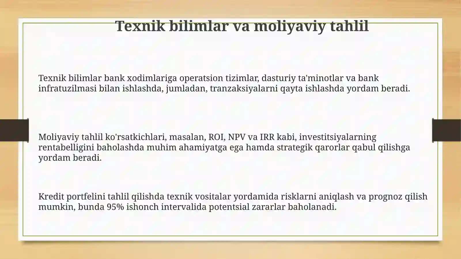Bankxodimlarningkasbiykoʻnikmalari 3