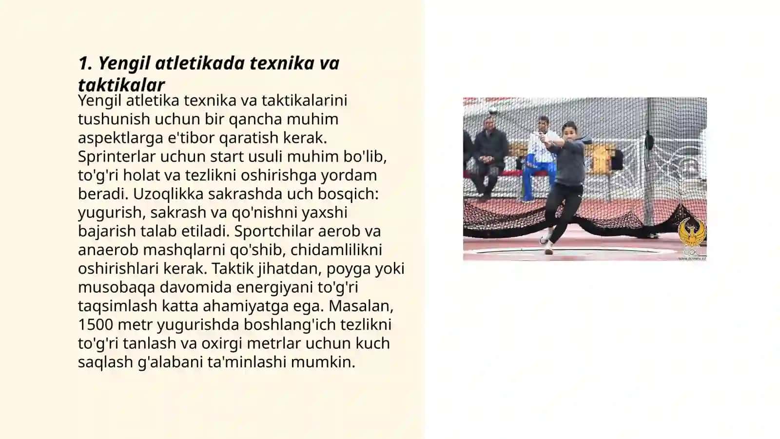 Yengil atletikada texnika va taktikalar 3