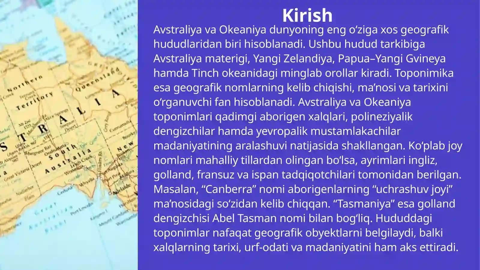 Avstraliya va Okeaniya toponimlari 3