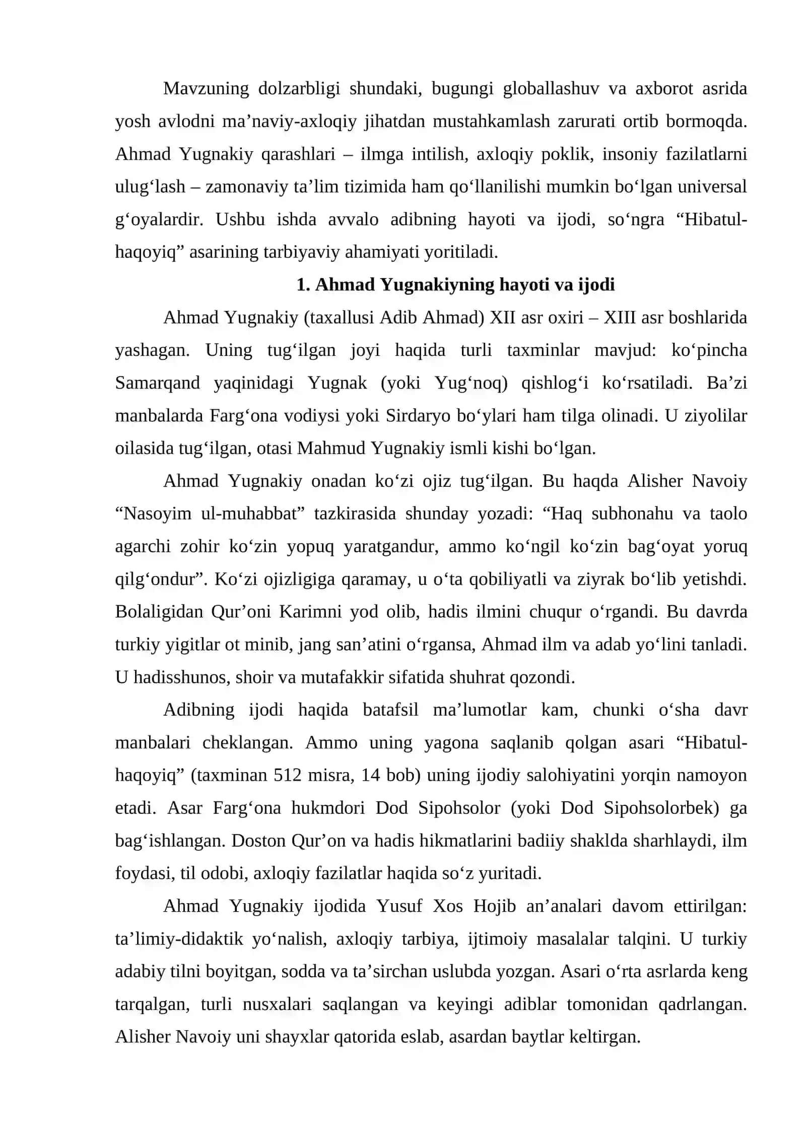 Ahmad Yugnakiy pedagogik qarashlari 3