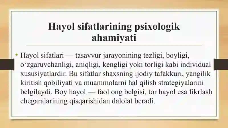 Hayol sifatlari hayolning kengligi va torligi 3