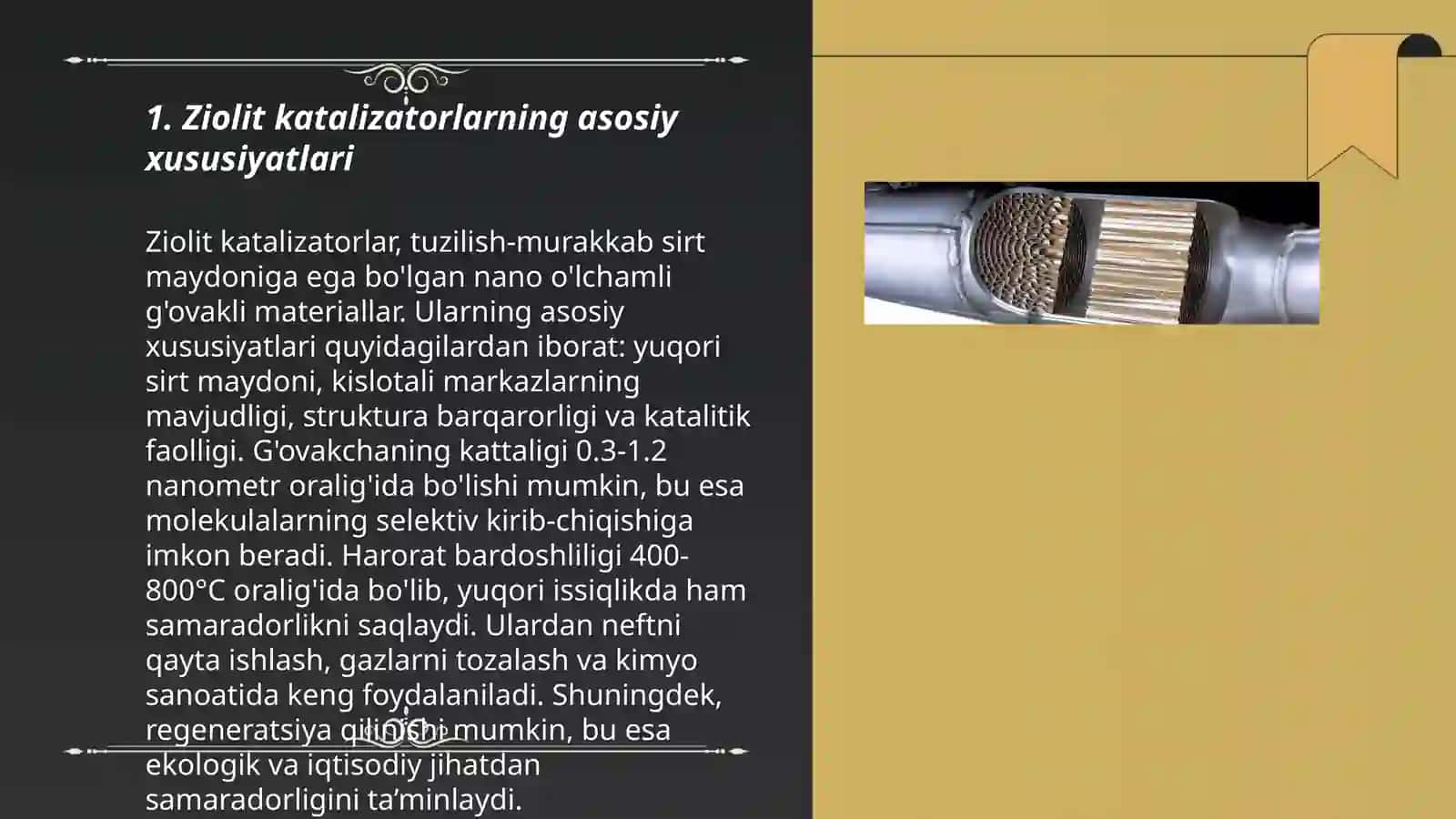 Zeolit katalizatorlari haqida taqdimot 3