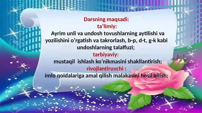 Ayrim unli va undosh tovushlarning aytilishi va yozilishi 3