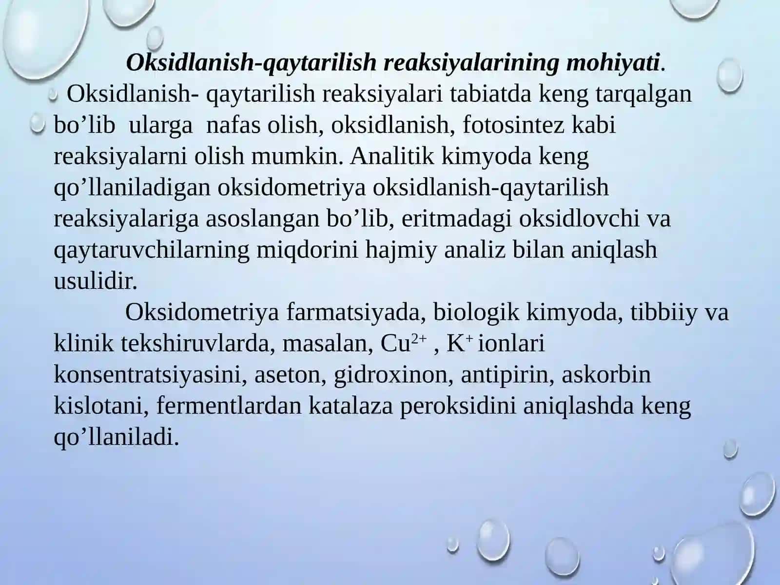 Oksidlanish-qaytarilish reaksiyaalri.Kompleks birikmalar. BUXORO-2025 3