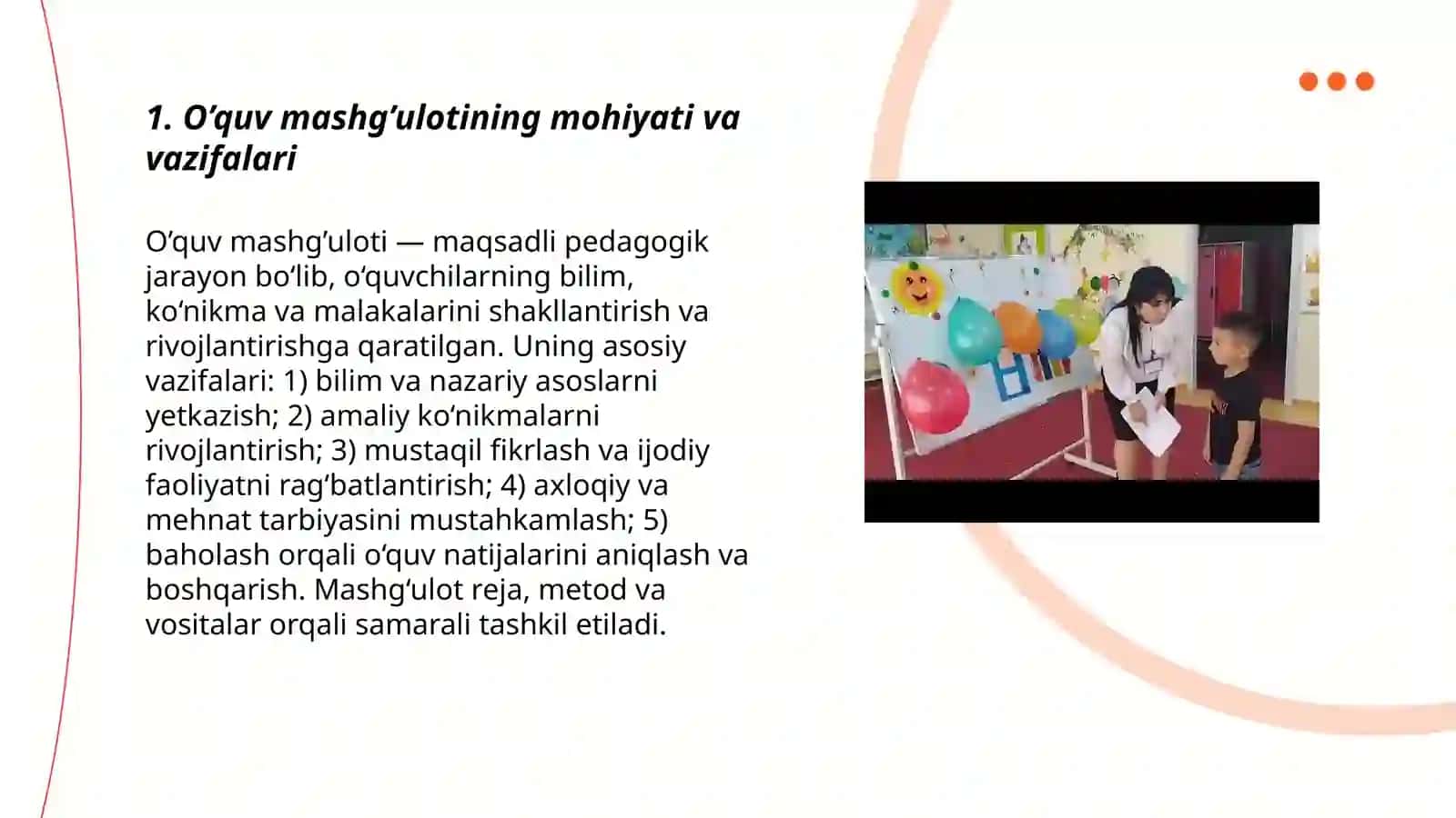 O’quv mashg’ulotlarining shakllanishi va uni o’qitish metodikasi 3