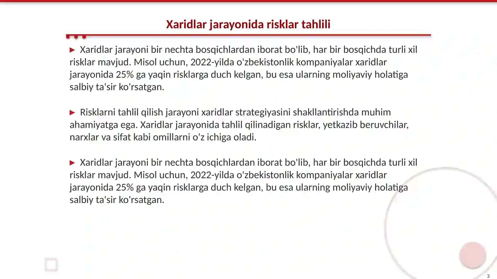 Xaridlar bilan bog'liq risklarni boshqarish 3