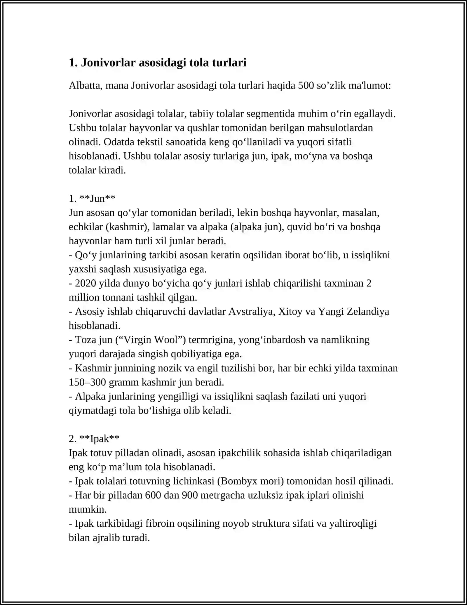 JONIVORLAR ASOSIDA OLINADIGON TOLALAR TUZILISHI VA XOSSALARI 3