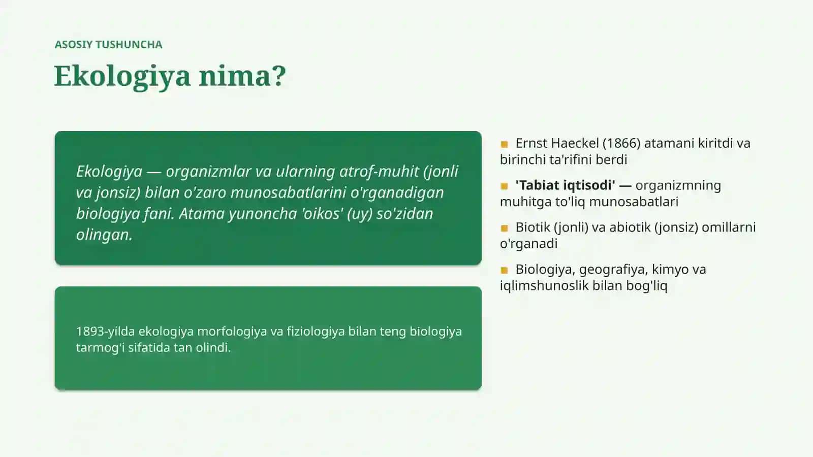 Ekologiya: Tarixi va Rivojlanishi 3