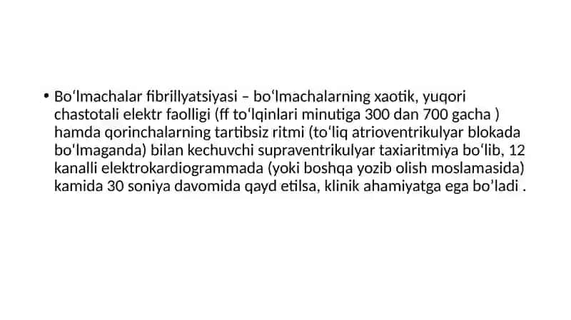 Bo'lmachalar fibrilyatsiyasi 3