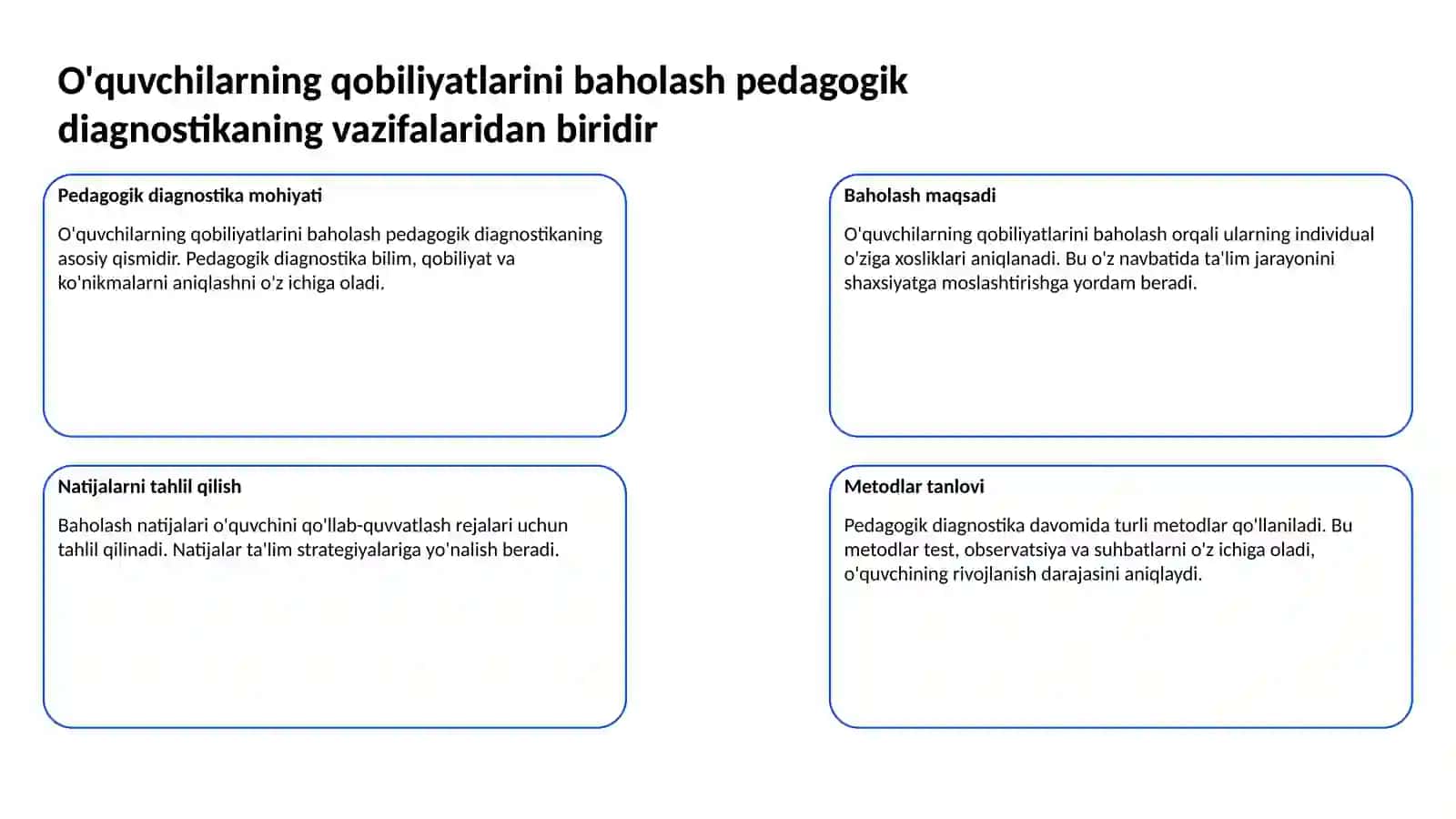 Pedagogik diagnostikaning mazmuni va mohiyati 3