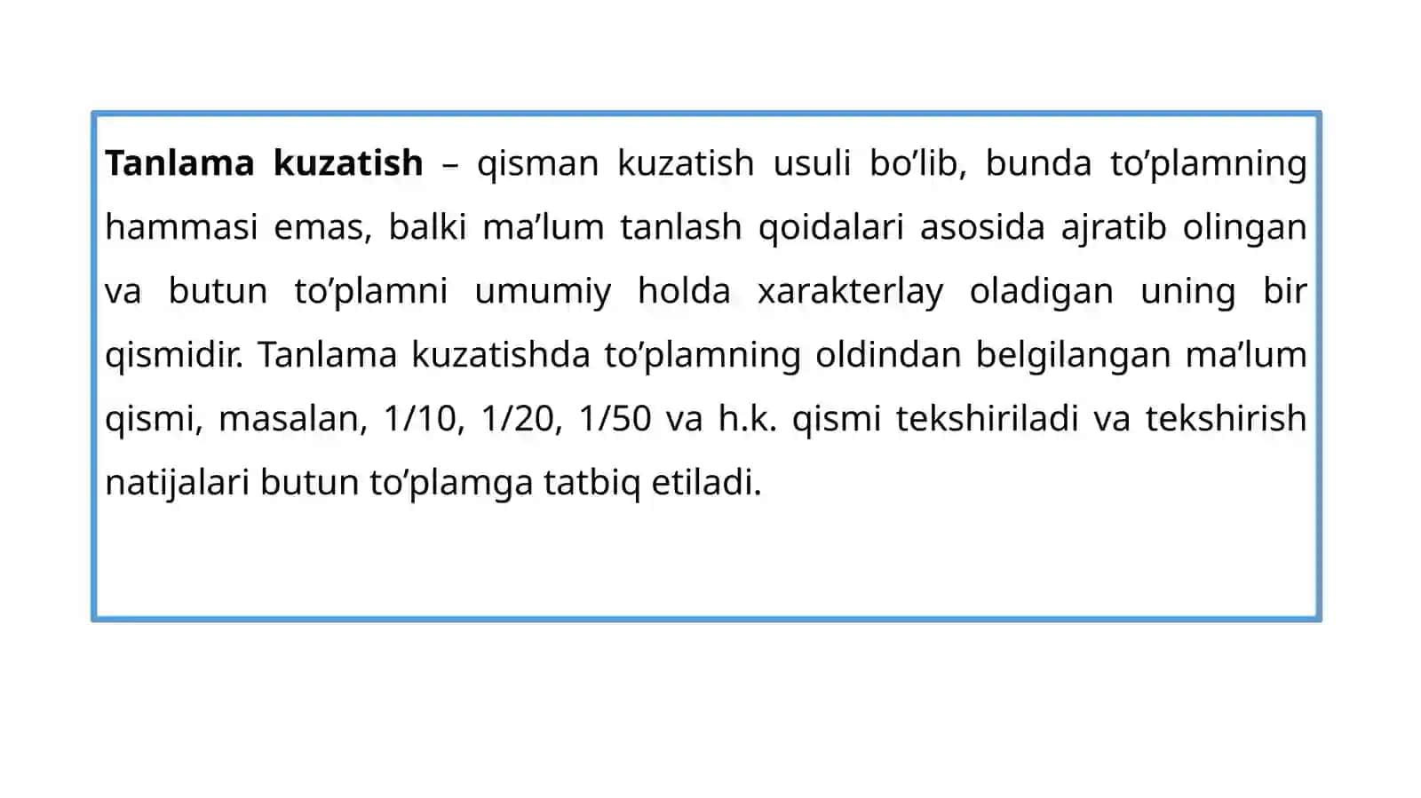 Танлама кузатиш 3