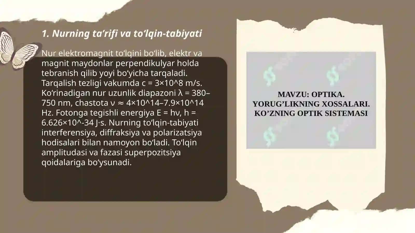 Optik asoslari va kozning optik sistemasi 3