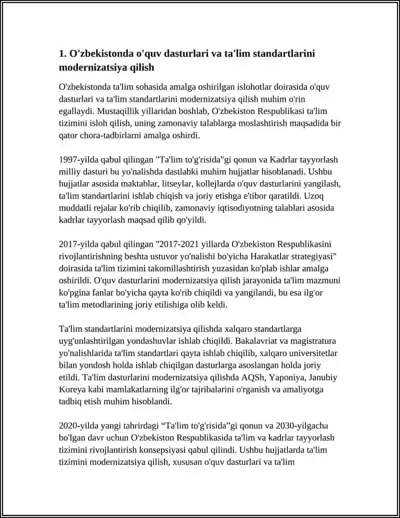 O‘ZBEKISTON RESPUBLIKASI OLIY TA’LIM FAN VA INNOVATSIYA VAZIRLIGI 3