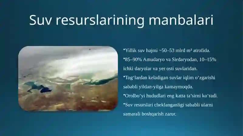 Suv muammosi O‘zbekistonda 3