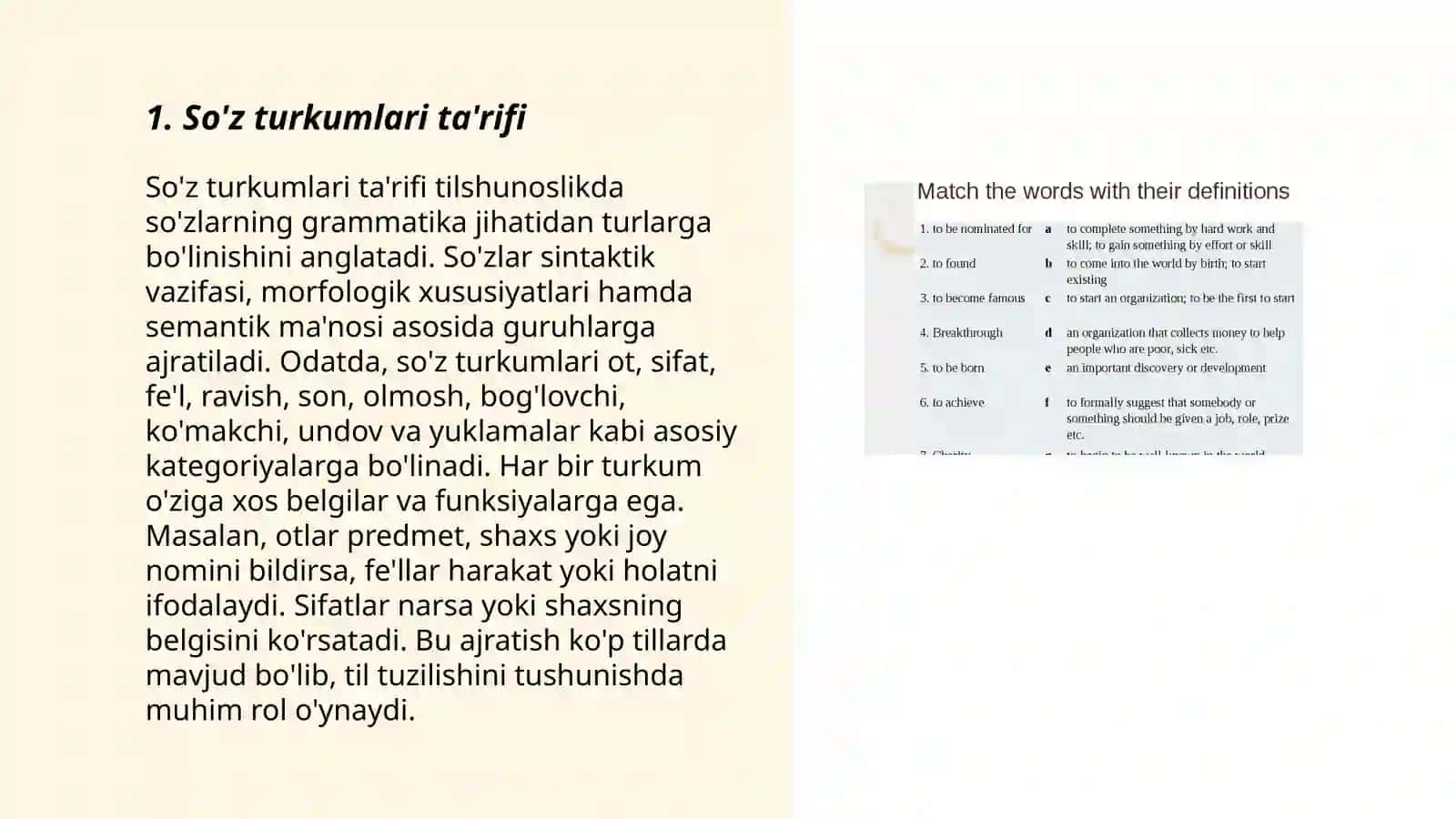 So'z turkumlari ta'rifi 3