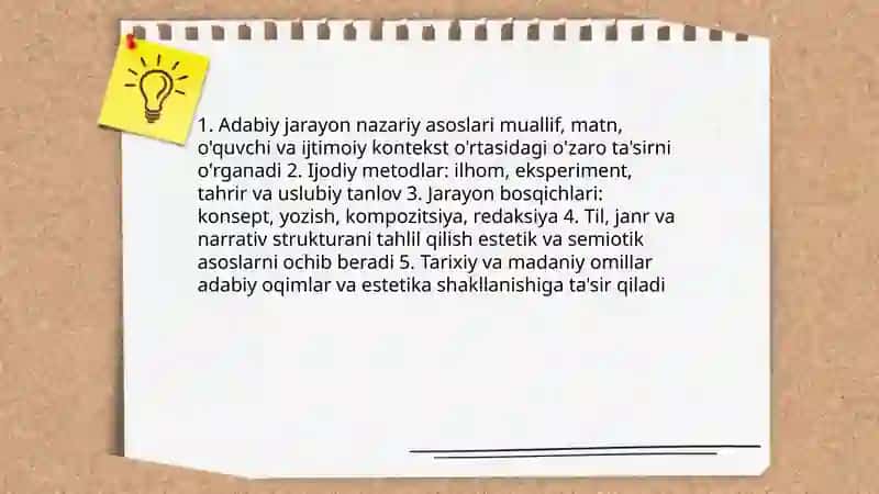 Adabiy jarayon. Ijodiy metod va oqimlar 3