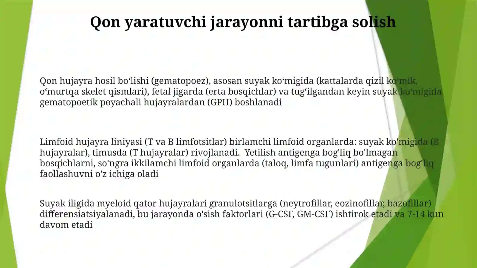 Xomiladagematopoezningxususiyatlari 3