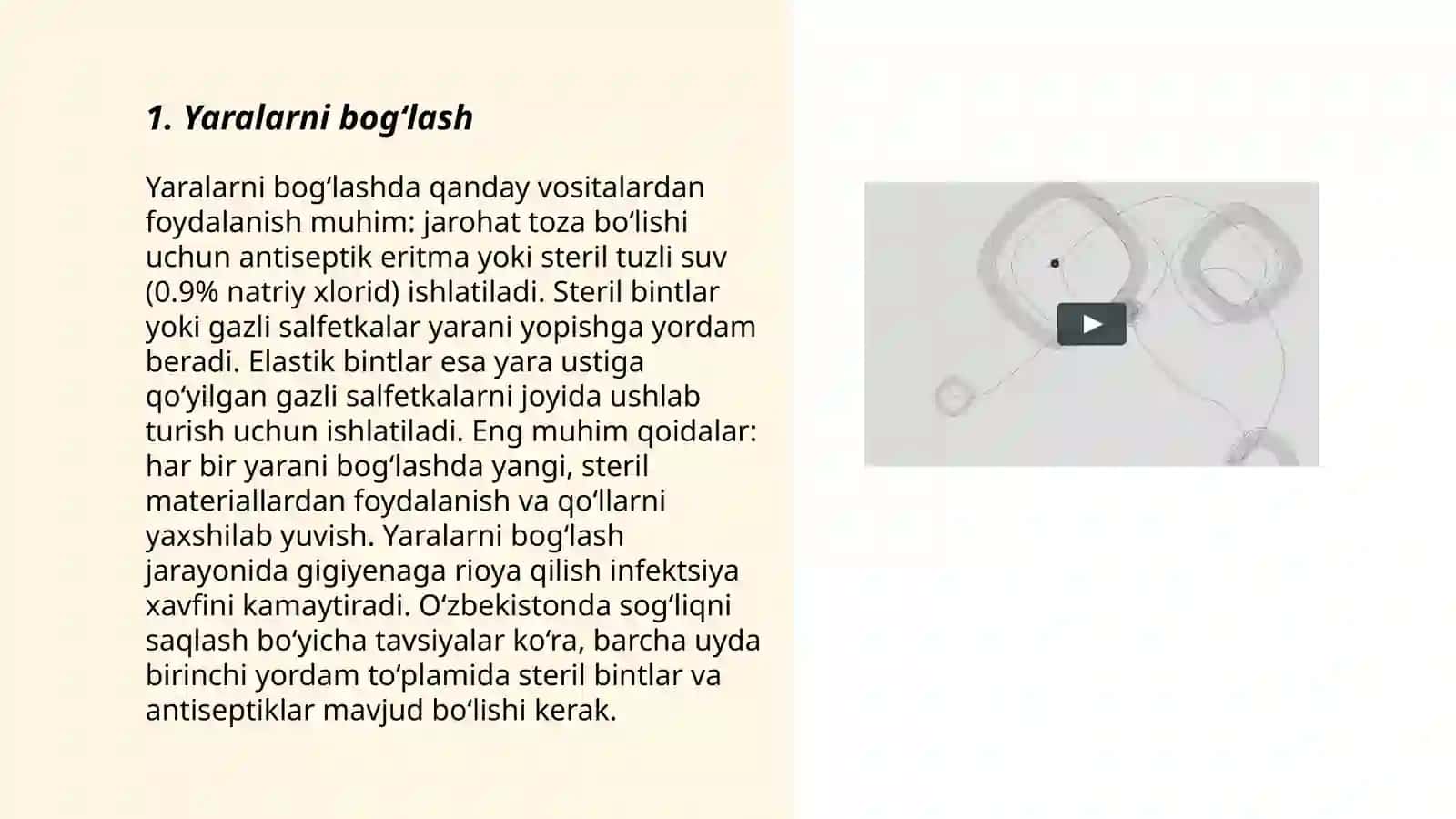 Yaralarni bog‘lash 3