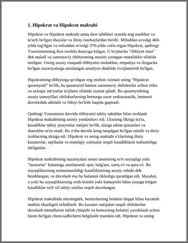 Hipokrat va Hipokrat maktabi 3