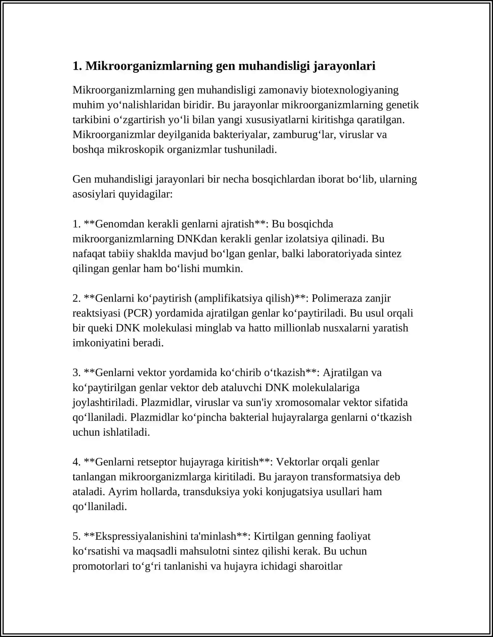 Gen muhandisligida mikroorganizmlarni qo'llash 3