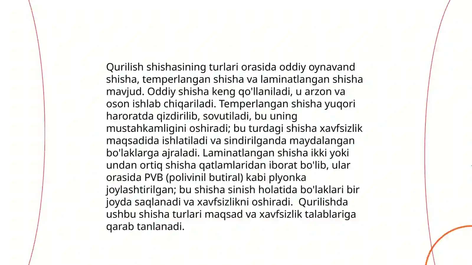 Qurilish shishasi haqida 3