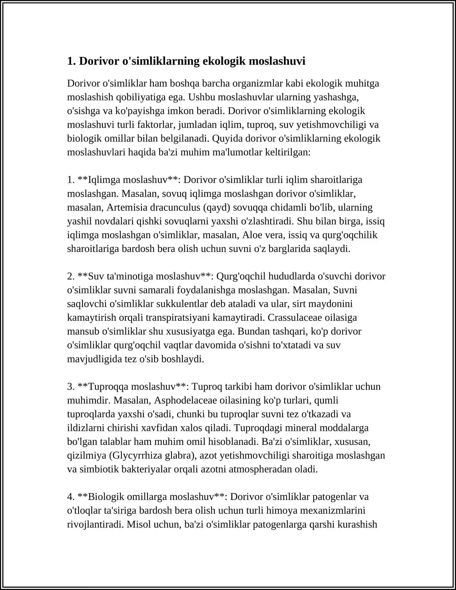 Dorivor O'simliklarning Geografik Areali 3