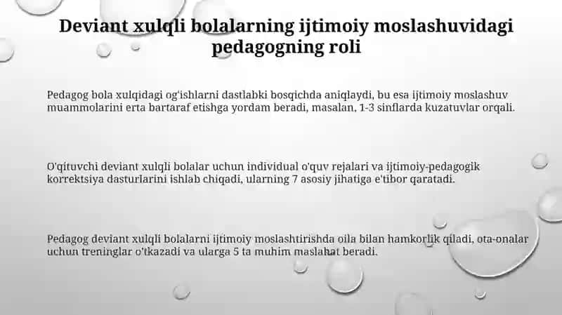 Deviant xulqli bolalar bilan ishlashda pedagogning roli 3